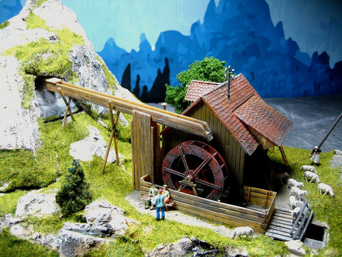 Diorama alte wassermühle - ,